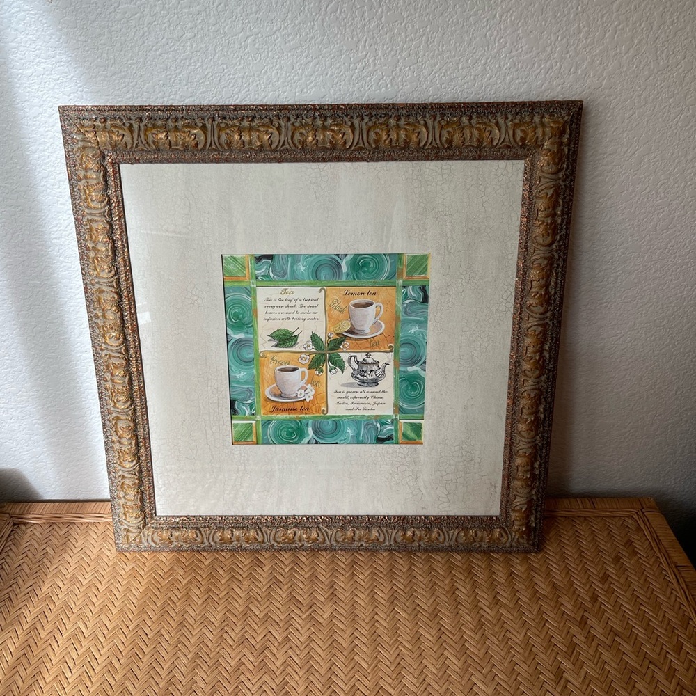 Gold Framed Coffee tea Art Print wall art